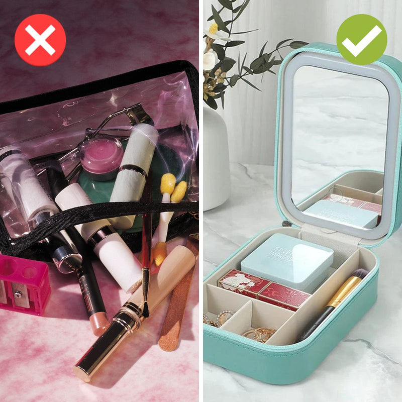 Kompakt oplyst make-up organizer til rejser - Liora