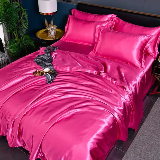Luxe Uni Satin Duvet Cover - SilkSerenity