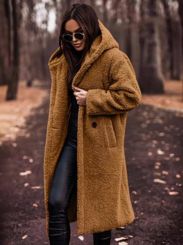 Women's trench coat with belt & double-breasted button placket – Clara