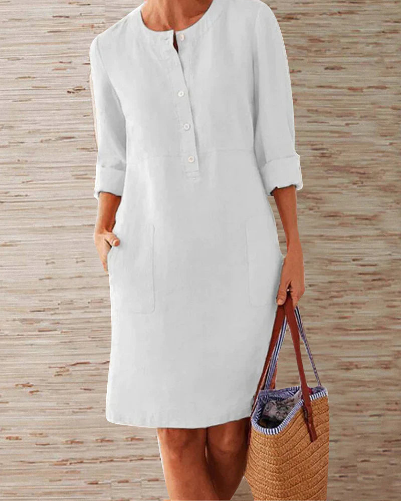 Elegante vestido de verano con botonadura – Allegra