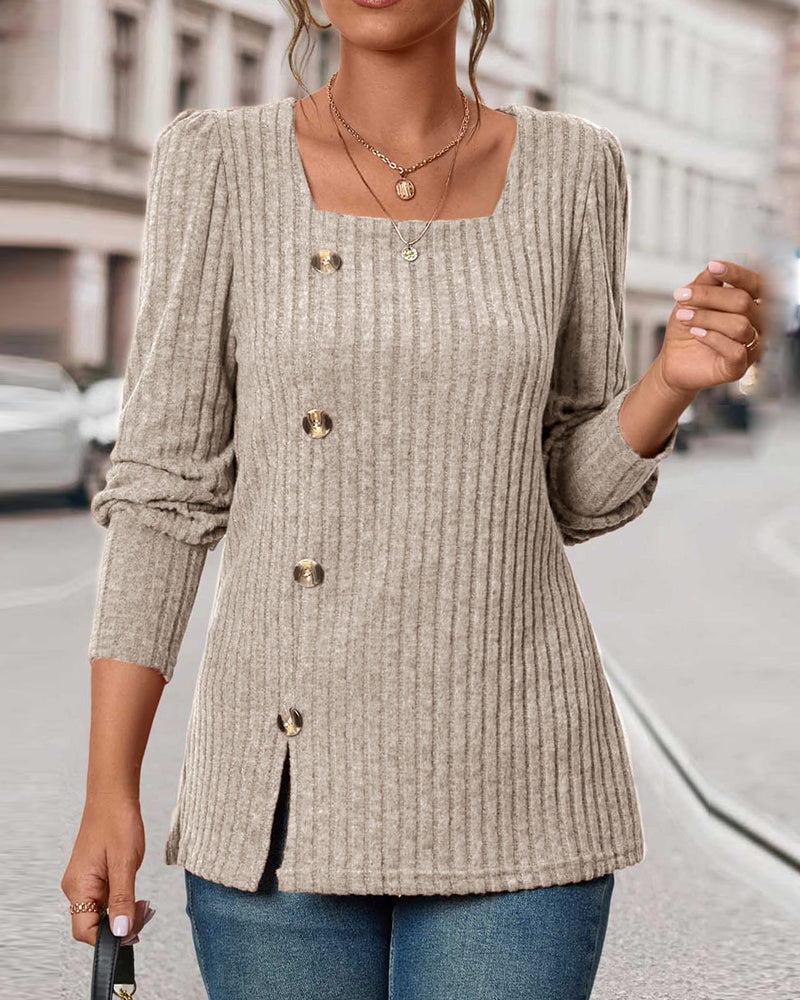 Top de punto para mujer con botones – Mireille