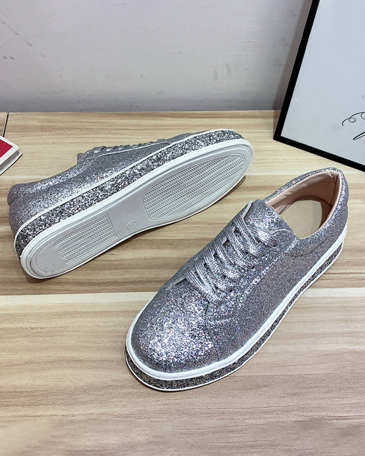 Stylish Platform Glitter Women's Sneakers - Sienna