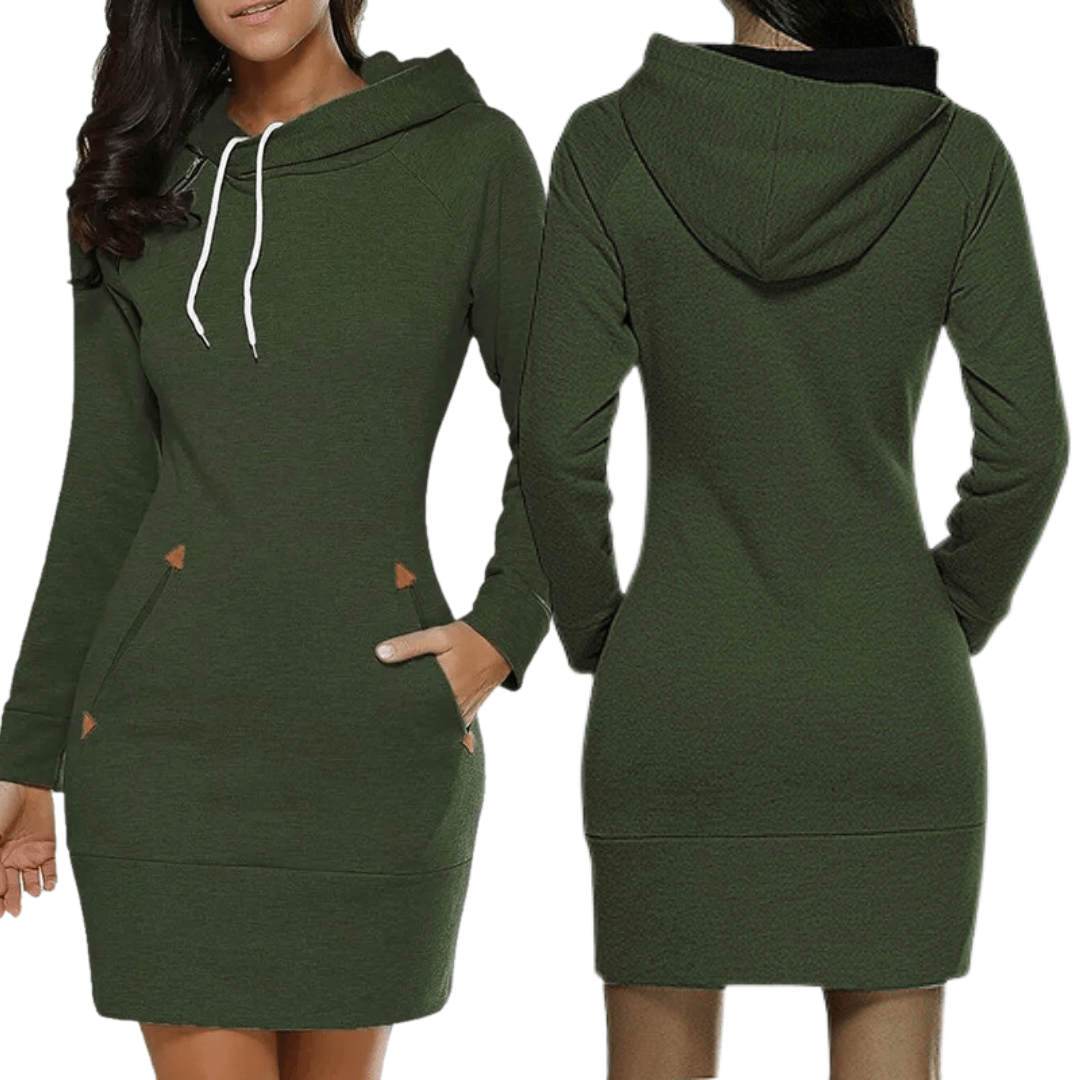 Hooded Sweat Dress with Pockets – Isabella
