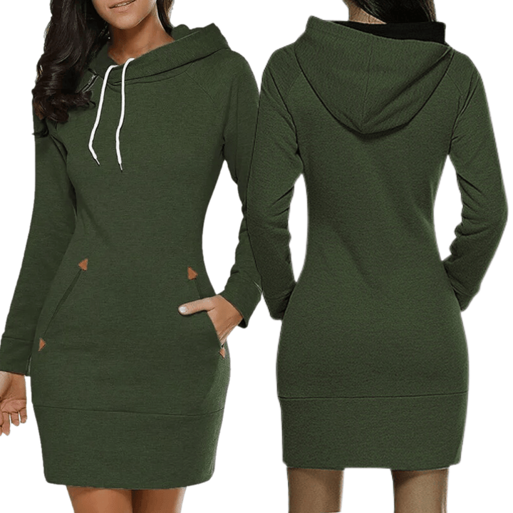 Hooded Sweat Dress with Pockets – Isabella