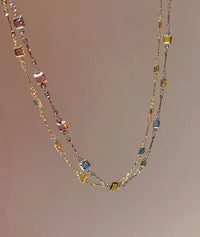 Fine Gold/Silver Chain with Colorful Stones – Ivy