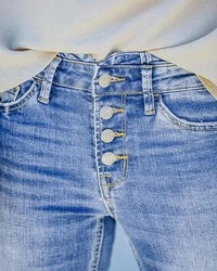 Trendy Denim Pants with High Waist - Mila