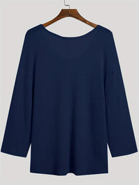 Knitted men's top with V-neck and long sleeves – Eliott