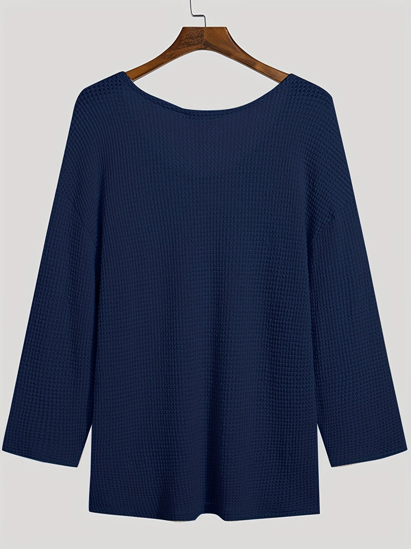 Knitted men's top with V-neck and long sleeves – Eliott