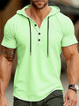 Herren T-Shirt mit Kapuze und Knopfverschluss – Mason