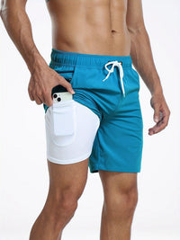 Bañador corto para hombre de secado rápido con elasticidad y bolsillo para móvil – Jonas