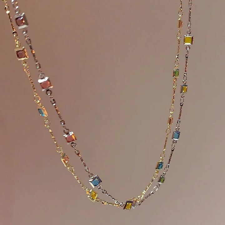 Fine Gold/Silver Chain with Colorful Stones – Ivy