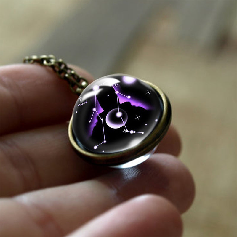 Colgante protector de vidrio con 12 signos del zodiaco – Sofía