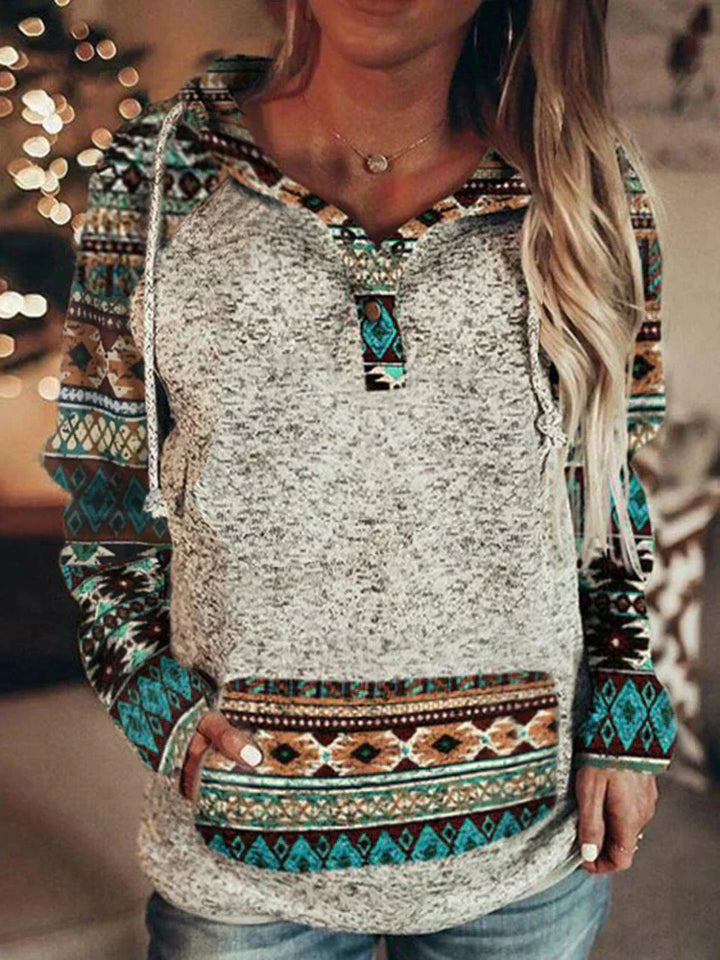 Sudadera con capucha estampada para mujer – Nayela Encanto de otoño