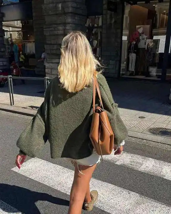 Oversized strikket damepullover - Mia