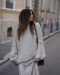 Oversized strikket damepullover - Mia