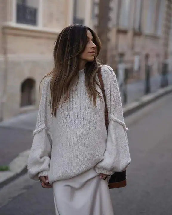 Oversized strikket damepullover - Mia