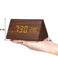 Wooden watch with LED display and voice control - EcoClock