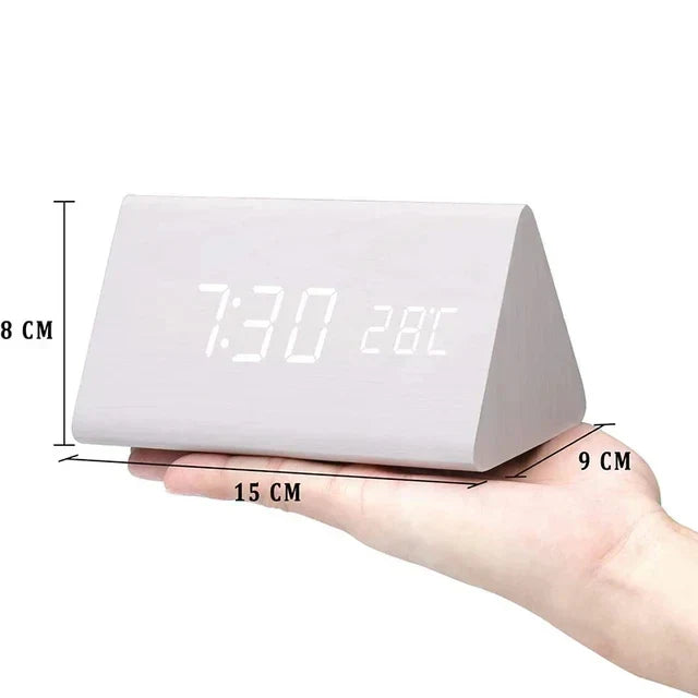 Wooden watch with LED display and voice control - EcoClock