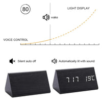 Wooden watch with LED display and voice control - EcoClock