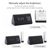 Wooden watch with LED display and voice control - EcoClock