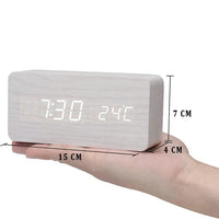 Wooden watch with LED display and voice control - EcoClock