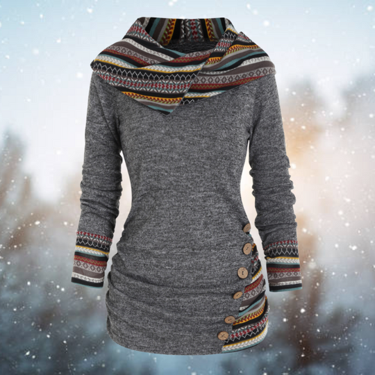Tribal Hoodie with Geometric Pattern – Naïma