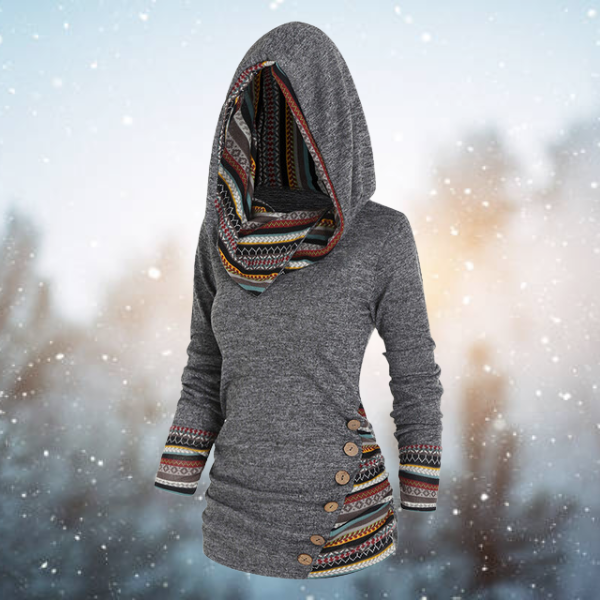 Tribal Hoodie with Geometric Pattern – Naïma