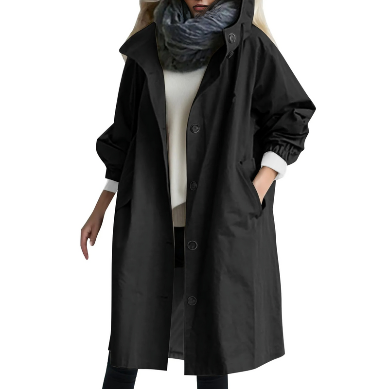 Vindtæt dame trenchcoat med hætte - Luna