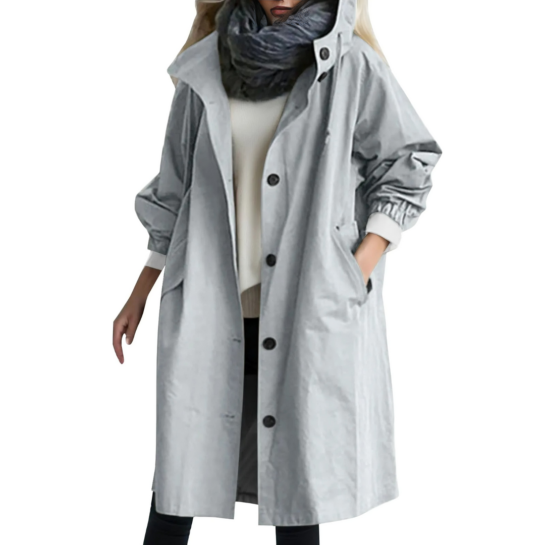 Vindtæt dame trenchcoat med hætte - Luna