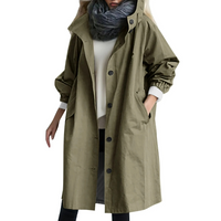 Vindtæt dame trenchcoat med hætte - Luna