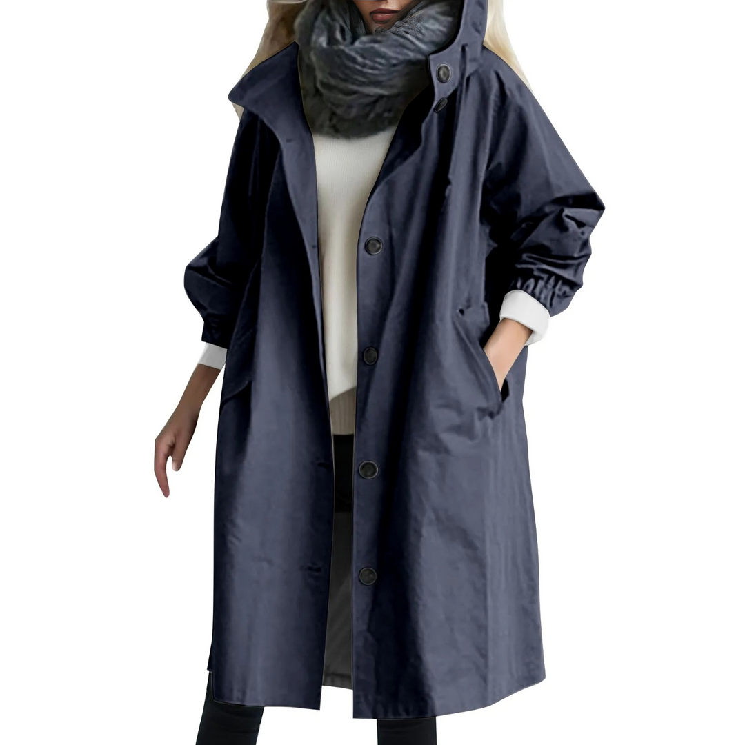 Vindtæt dame trenchcoat med hætte - Luna
