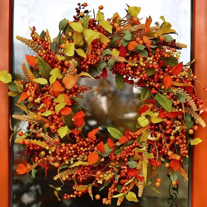 Efterårsinspireret dørkrans i rattan – AmberLeaf
