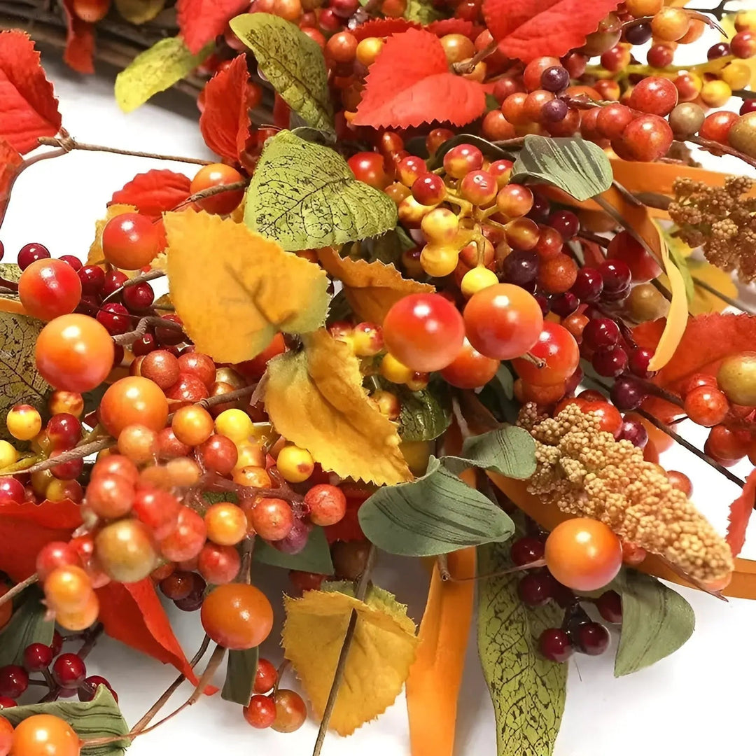 Efterårsinspireret dørkrans i rattan – AmberLeaf
