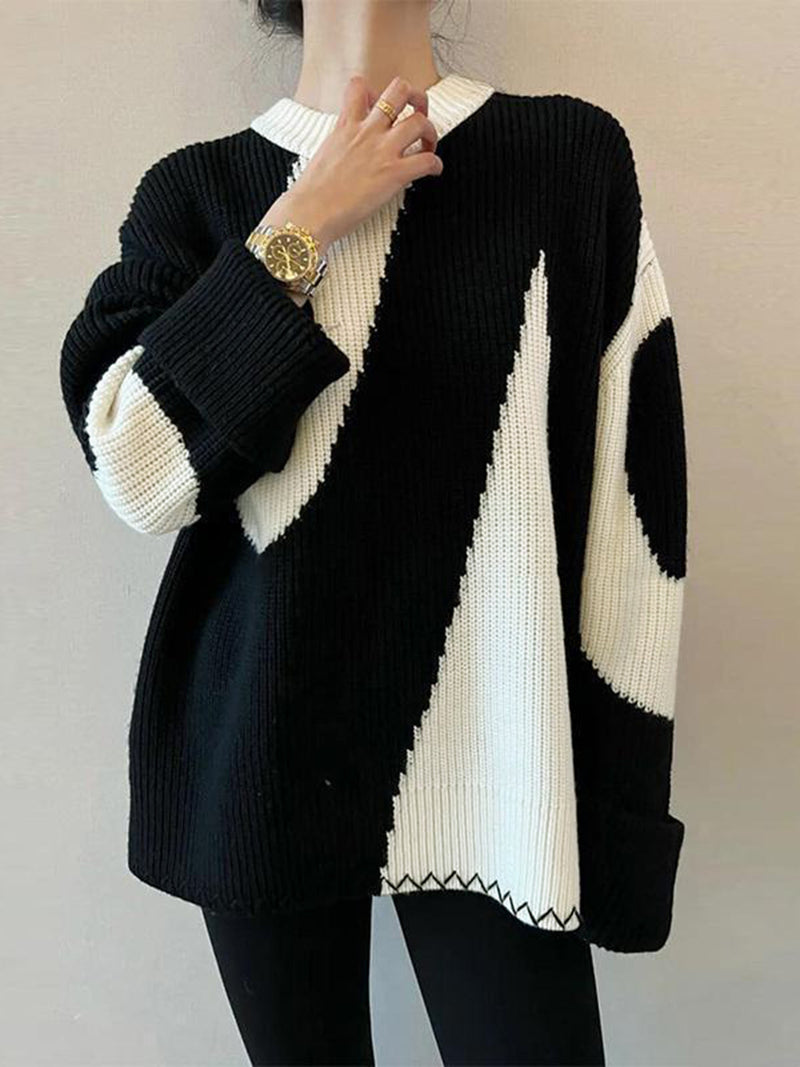 Oversize women's sweater with zebra pattern – Lyla