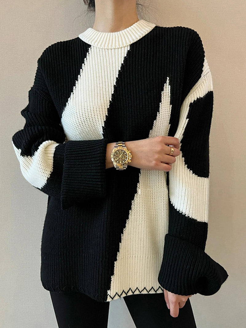 Oversize women's sweater with zebra pattern – Lyla