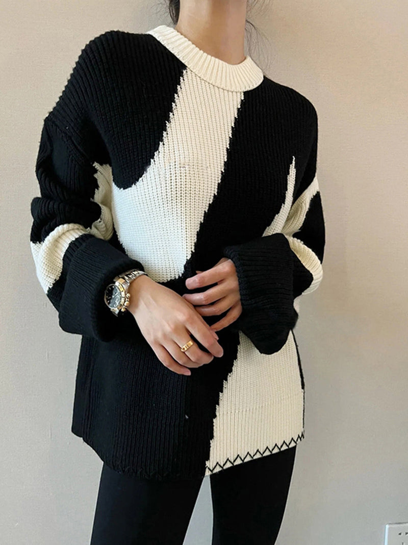 Oversize women's sweater with zebra pattern – Lyla