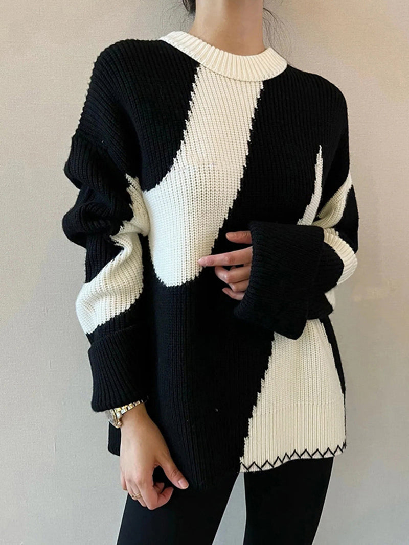Oversize women's sweater with zebra pattern – Lyla