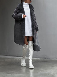 Stylish Long Polar Fleece Women's Jacket - Ava
