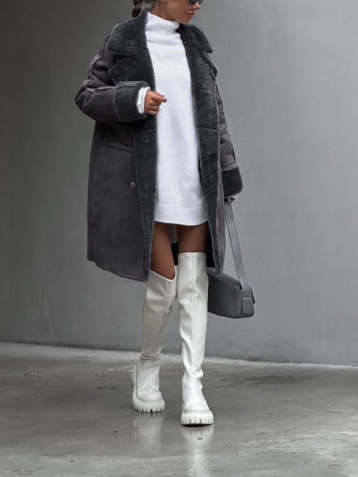 Stylish Long Polar Fleece Women's Jacket - Ava