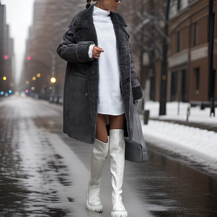 Chaqueta de invierno de moda de piel sintética de cordero – Livia