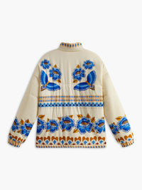 Boho-vinterkåpe med trykk og glidelås – Zahara