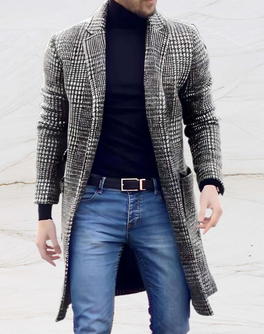 Abrigo de invierno a cuadros para hombre - Lucas