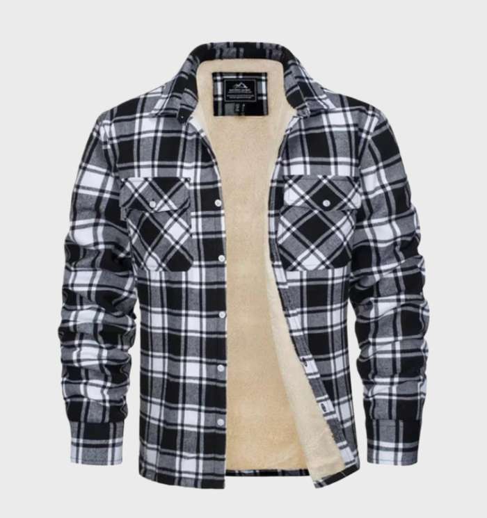 Trendy Flannel Men's Jacket in Vintage Style - Liam