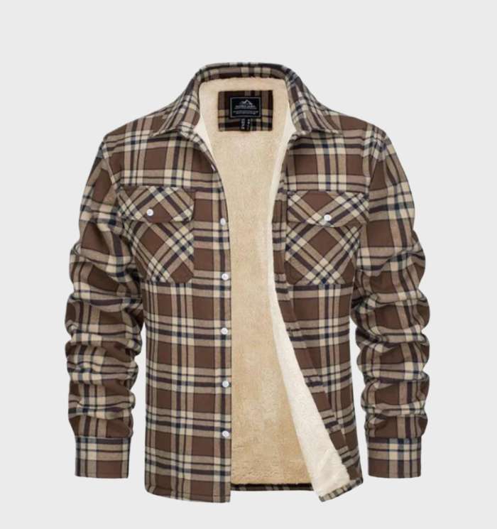 Trendy Flannel Men's Jacket in Vintage Style - Liam