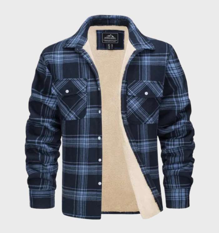 Trendy Flannel Men's Jacket in Vintage Style - Liam
