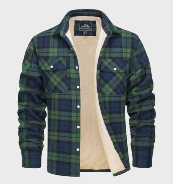 Trendy Flannel Men's Jacket in Vintage Style - Liam