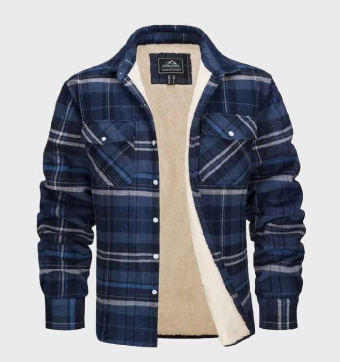Trendy Flannel Men's Jacket in Vintage Style - Liam