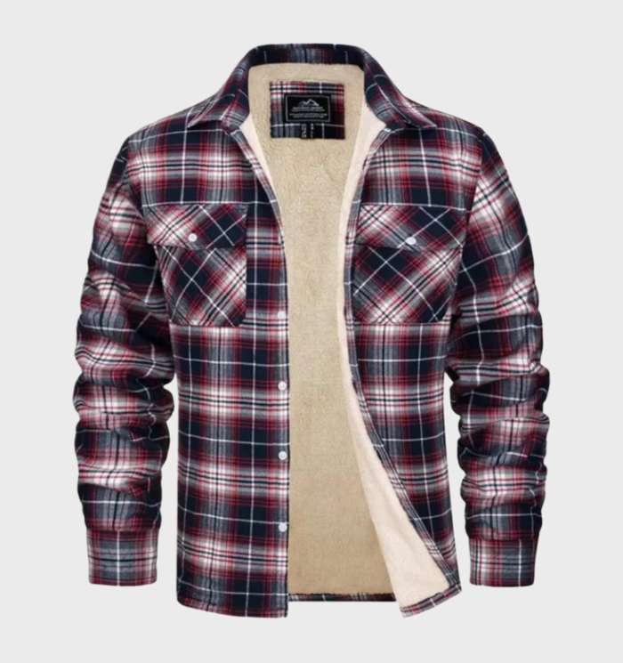 Trendy Flannel Men's Jacket in Vintage Style - Liam