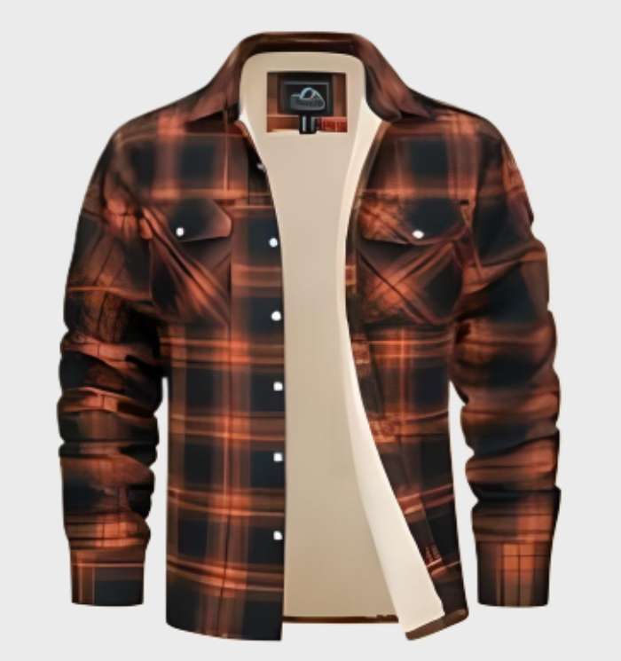 Trendy Flannel Men's Jacket in Vintage Style - Liam