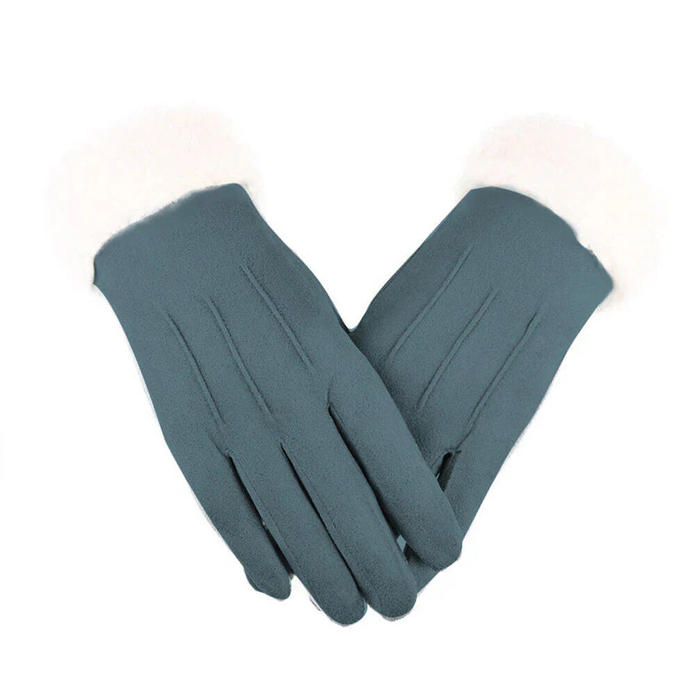 Trendy women's gloves made of suede - Mirella